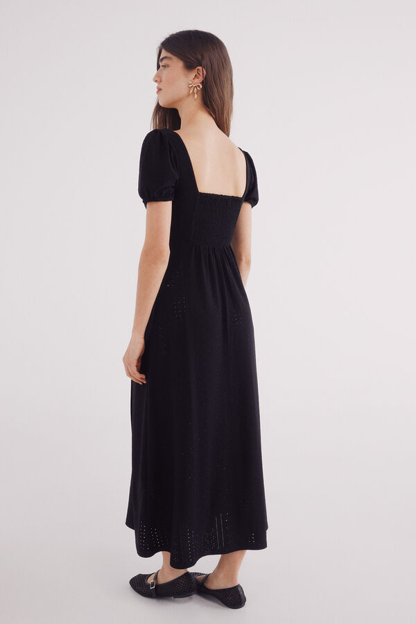 Springfield Vestido midi negro liso negro