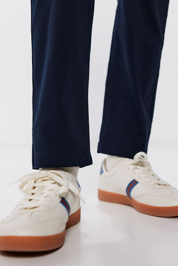 Springfield Calças chino cor corte comfort slim fit azul