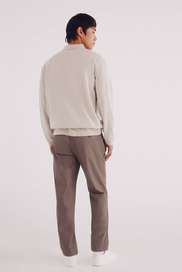 Springfield Pantal&oacute;n chino microestampado slim fit tostado