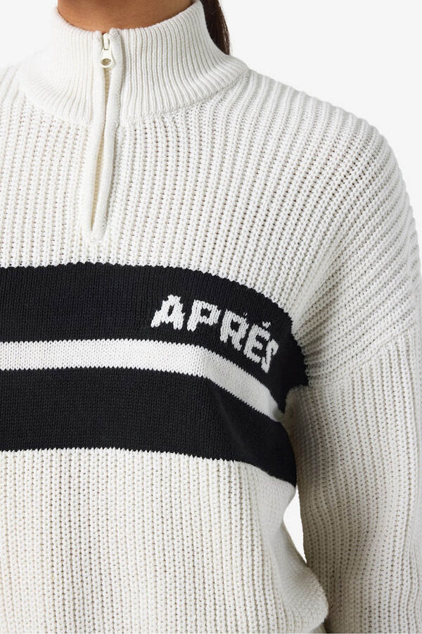 Noisy May Fecho-&eacute;clair bordado de gola alta branco