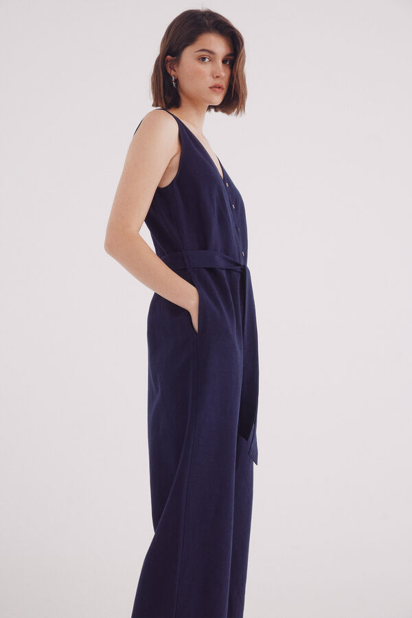 Springfield Mono tirantes algod&oacute;n lino azul