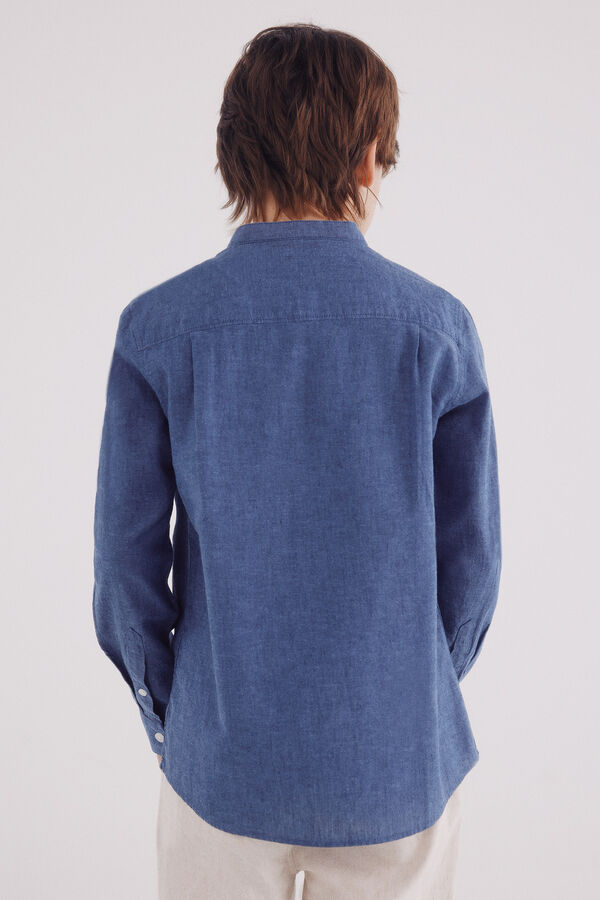 Springfield Kids Camisa linho menino azul