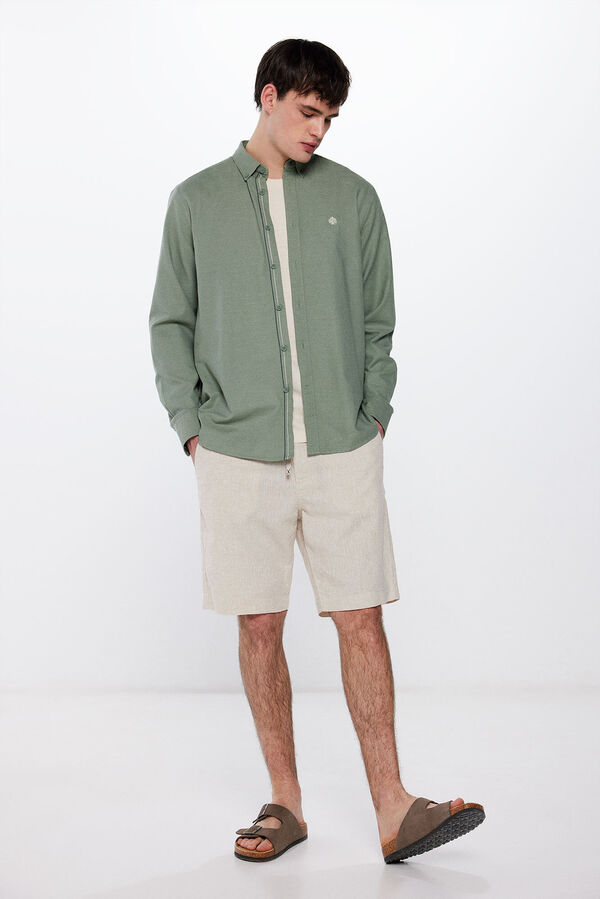 Springfield Camisa estructura r&uacute;stica verde