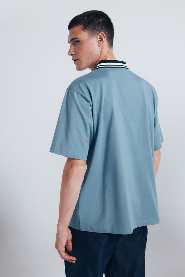 Springfield Polo Sport com corte quadrado azul