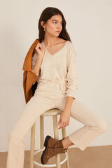 Springfield Camiseta Punto Cortado Lace nude