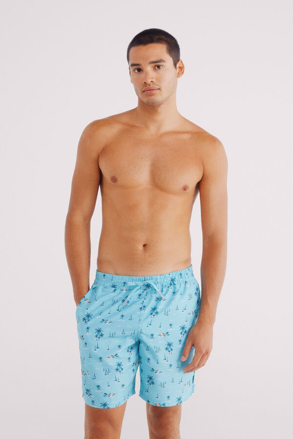 Springfield Mai&ocirc; com estampado de ilha azul