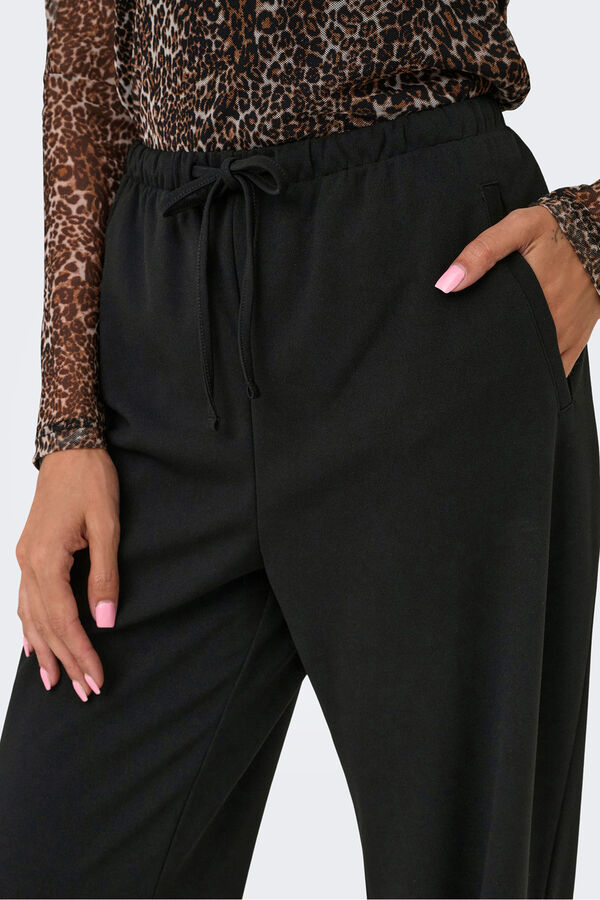 JDY Pantal&oacute;n recto fluido negro
