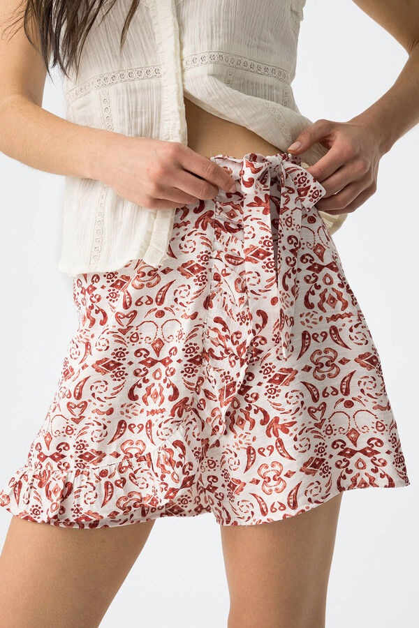 Tiffosi Saia-shorts estampada vermelho