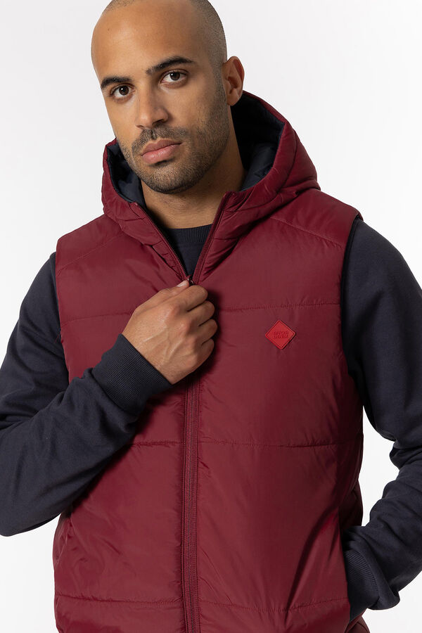 Tiffosi Colete acolchoado com capuz revers&iacute;vel vermelho