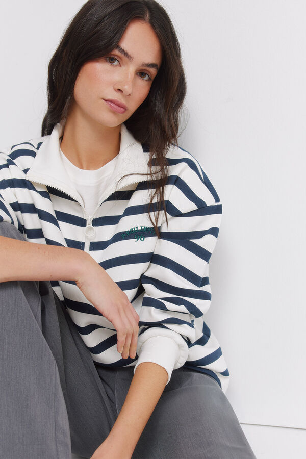 Springfield Sweatshirt de riscas bege