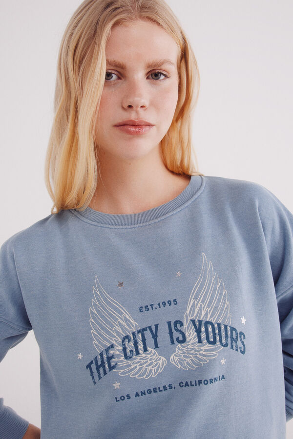 Springfield Sudadera gr&aacute;fica azul