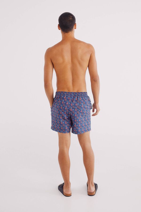 Springfield Ba&ntilde;ador estampado pi&ntilde;as azul