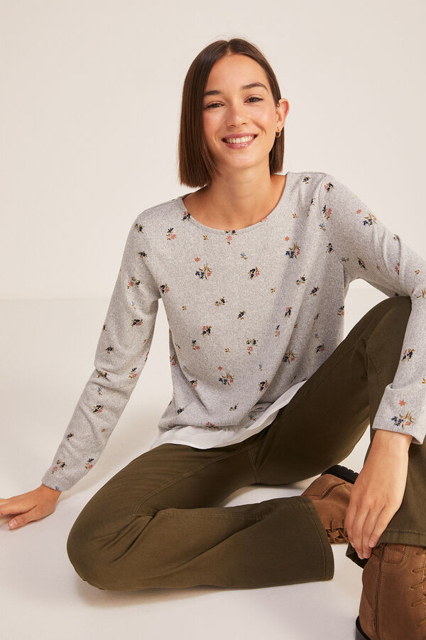 Springfield T-shirt Bimat&eacute;ria Estampada cinzento