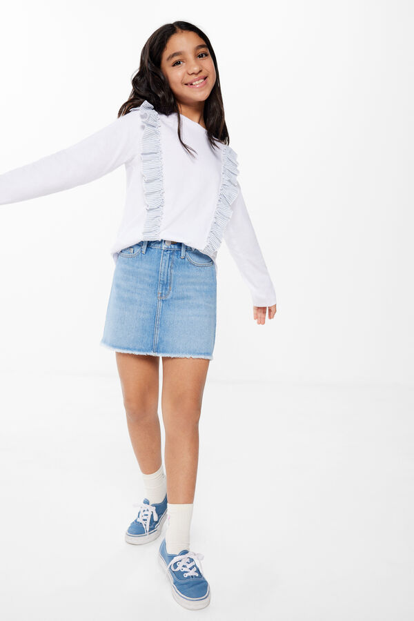 Springfield Kids Camiseta volantes ni&ntilde;a blanco