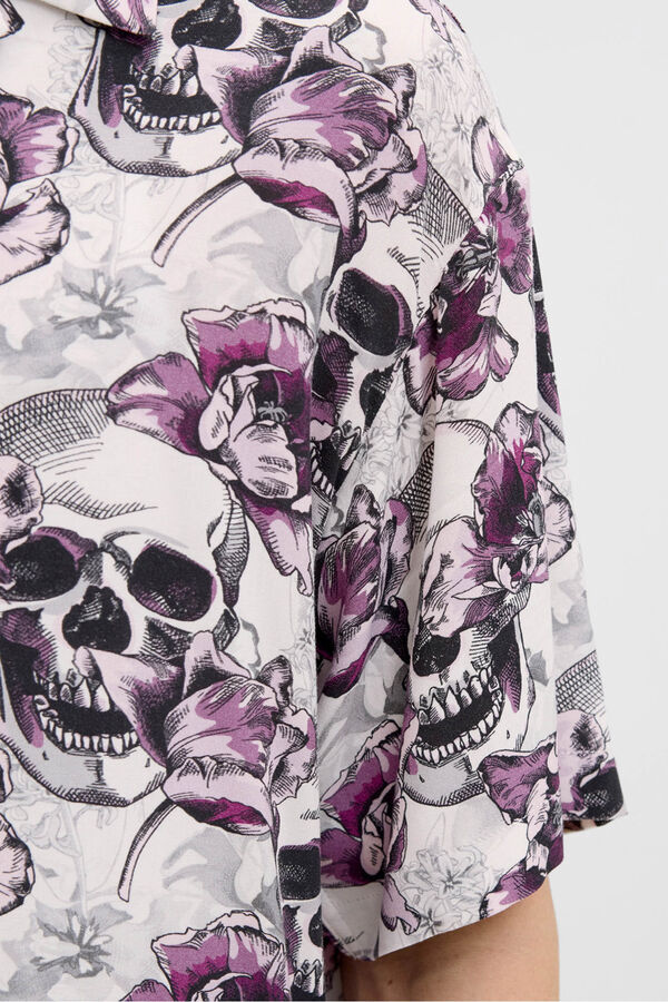 Jack & Jones Camisa relaxed fit estampada fucsia