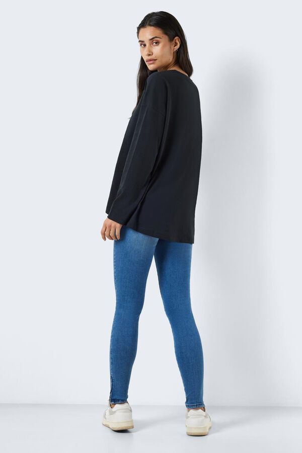 Noisy May T-shirt comprida manga comprida preto