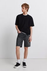 Springfield Bermuda vaquera negro lavado regular fit gris