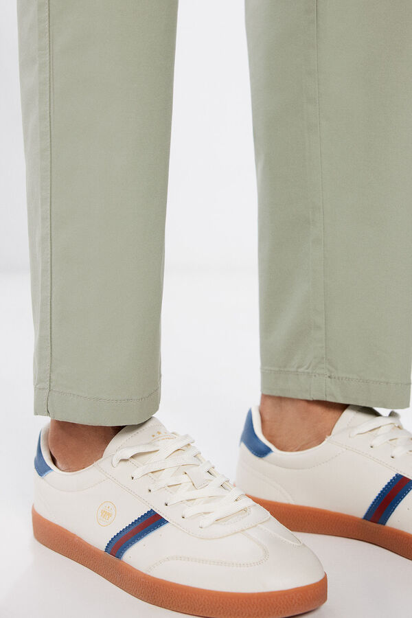 Springfield Pantalón chino ligero slim fit verde