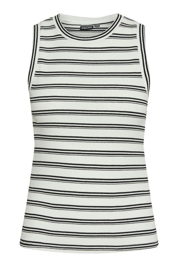 Pieces T-shirt de algod&atilde;o sem mangas branco