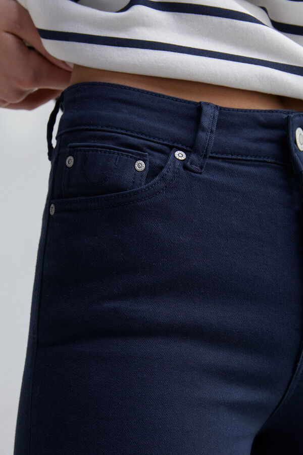 Springfield Calça jeans cropped colorida azul