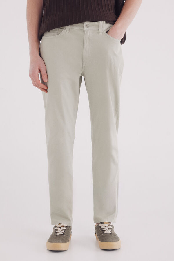 Springfield Pantalón 5 bolsillos estructura slim fit kaki