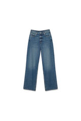Inside Jeans Wide Leg Tiro Alto azul