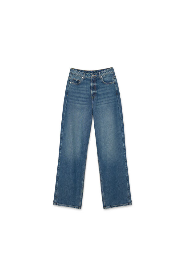 Inside Jeans Wide Leg Tiro Alto azul