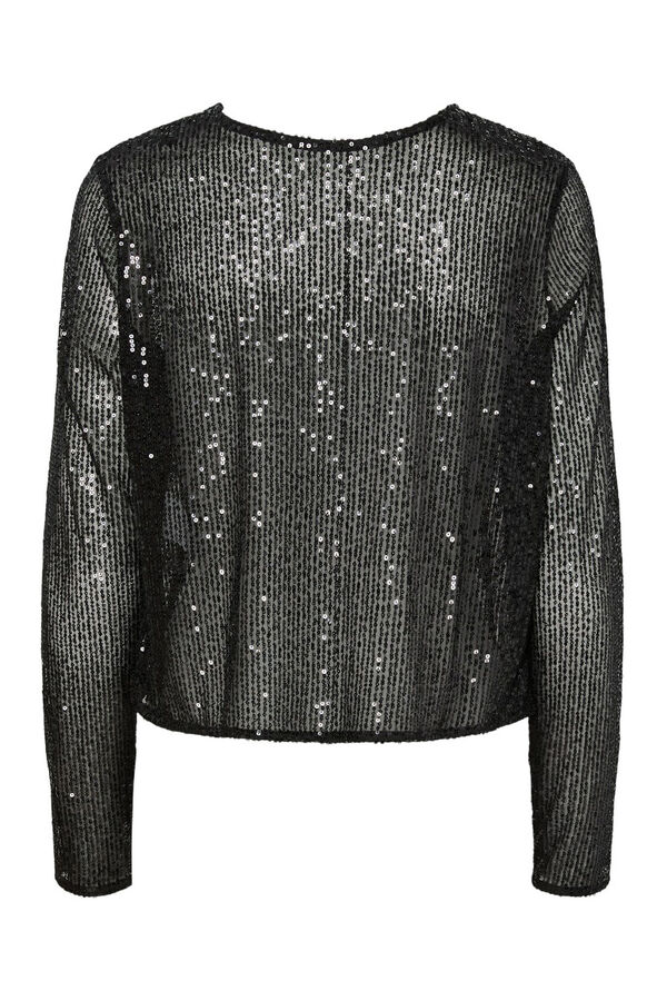 Pieces Cardigan com gravata de la&ccedil;ada  preto