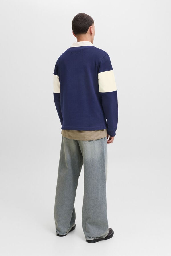 Jack & Jones Sweatshirt polo com listras azul