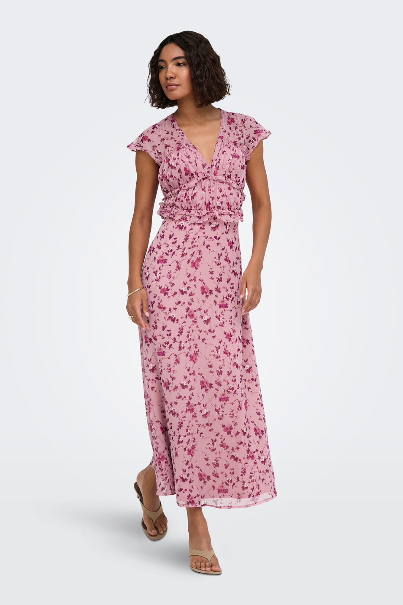 Only Vestido comprido estampado floral