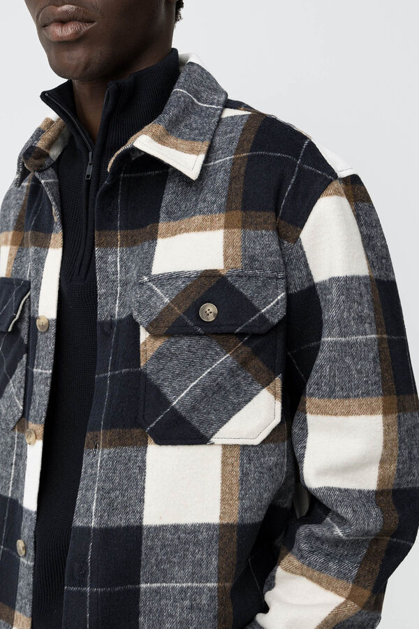 Tiffosi Camisa Oversized de Franela azul