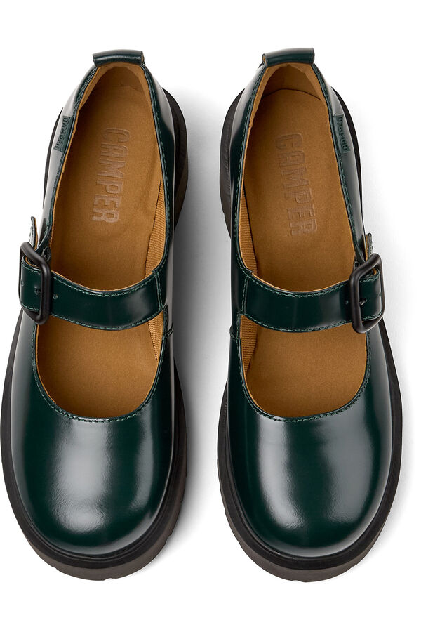 Camper Merceditas de piel para mujer verde