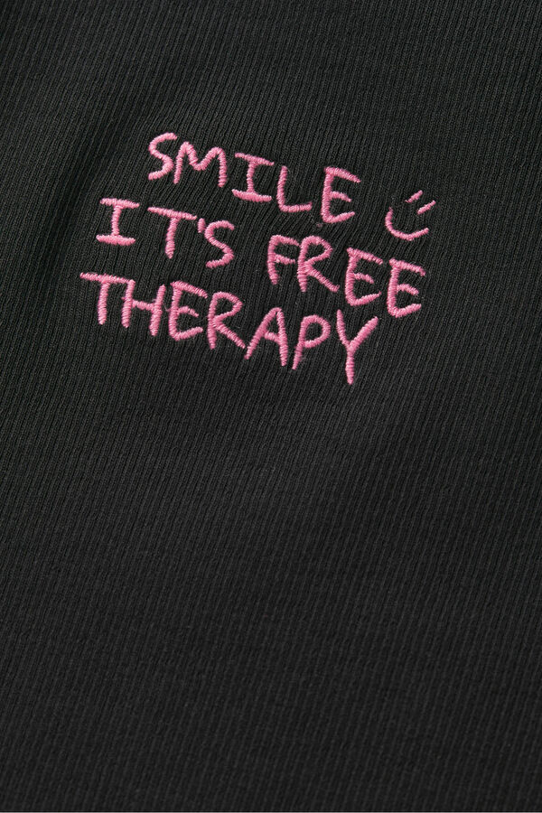 Jack & Jones Top com alças caneladas preto