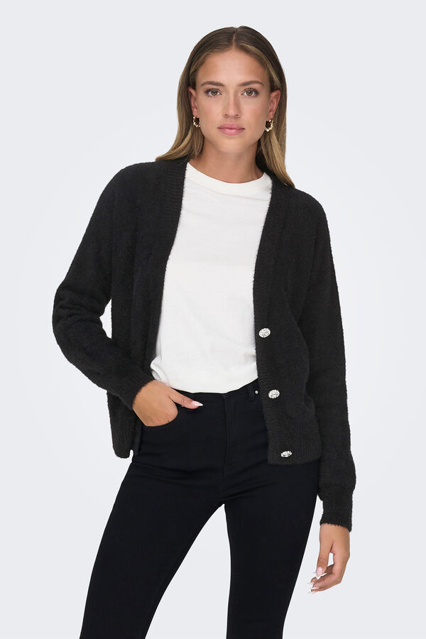 Only Cardigan con botones negro