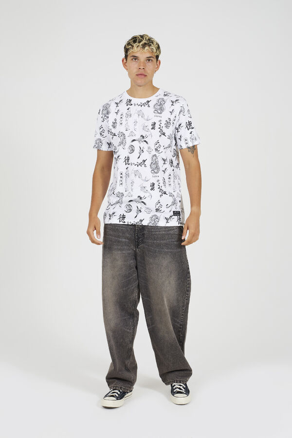 Brave Soul T-shirt estampada com manga curta cinzento