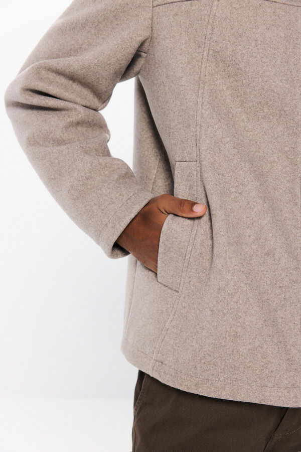 Springfield Parka curta com efeito de l&atilde; cru