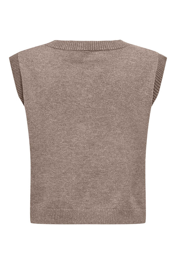 Only Chaleco de cuello de pico gris