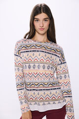 Springfield Camiseta combinada estampada cru