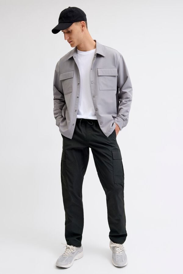Jack & Jones Cal&ccedil;a cargo com bolsos laterais preto