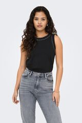 JDY Camiseta tirantes tachuelas negro