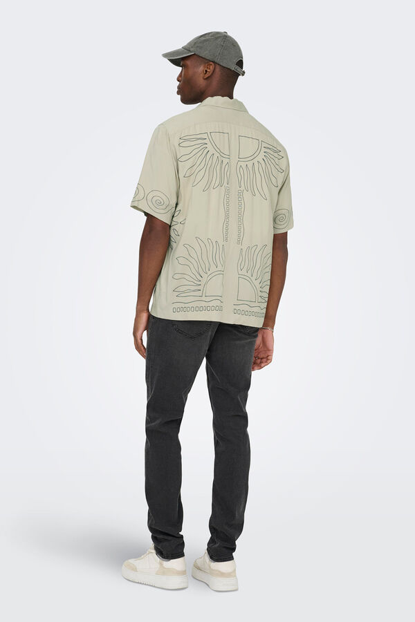 Only & Sons Camisa de manga curta verde