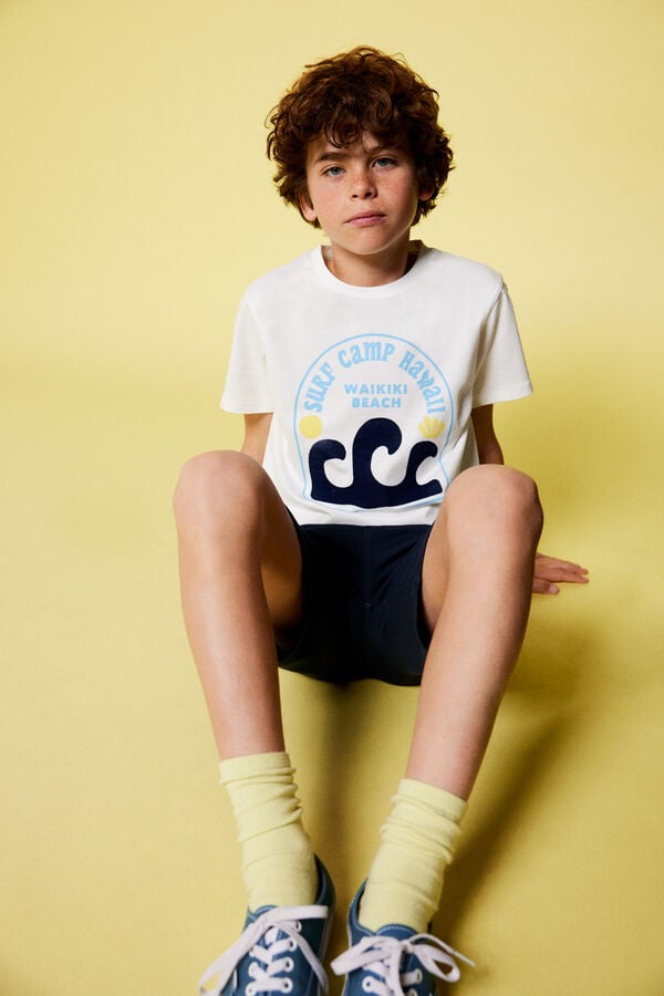 Springfield Kids T-shirt "summer camp" menino bege