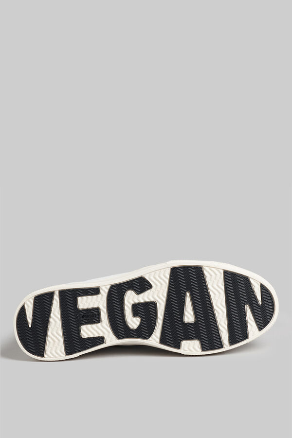 Springfield Sapatilhas desportivas de cano alto em pele vegan vulcanizadas com logotipo Vintage Logo branco