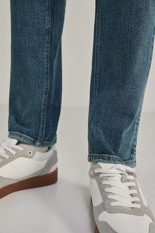 Springfield Jeans slim lavado medio ensuciado turquesa