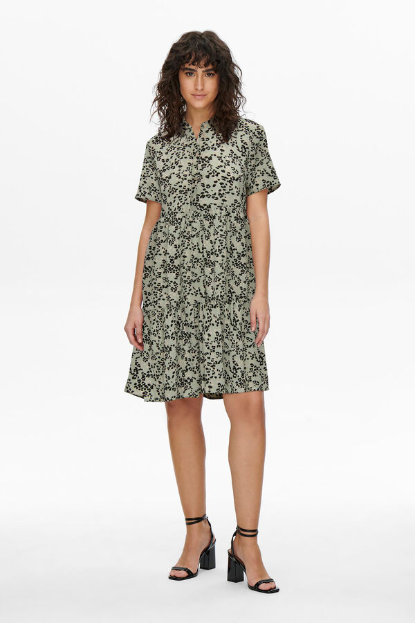 JDY Vestido curto camiseiro verde