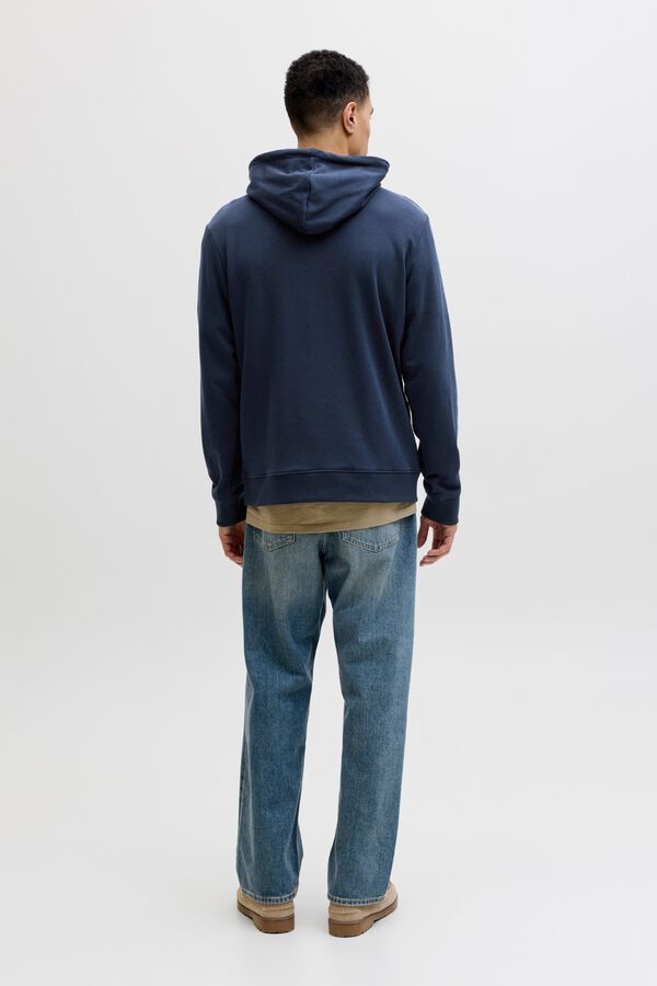 Jack & Jones Sweatshirt com capuz em algod&atilde;o azul