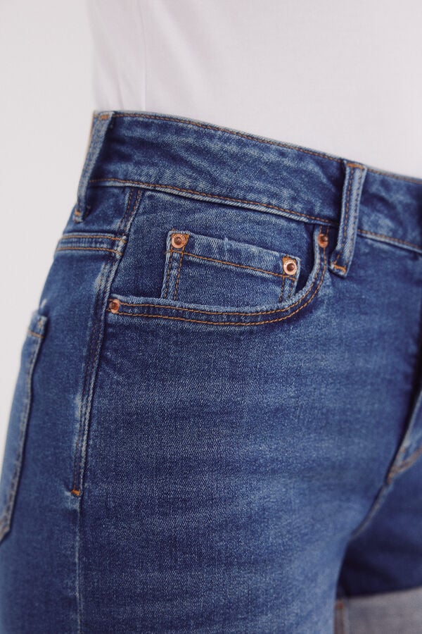 Springfield Shorts jeans de algod&atilde;o azul