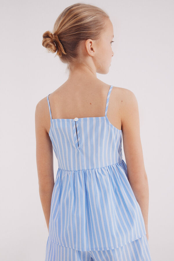 Springfield Kids Top riscas de alças para menina  azul