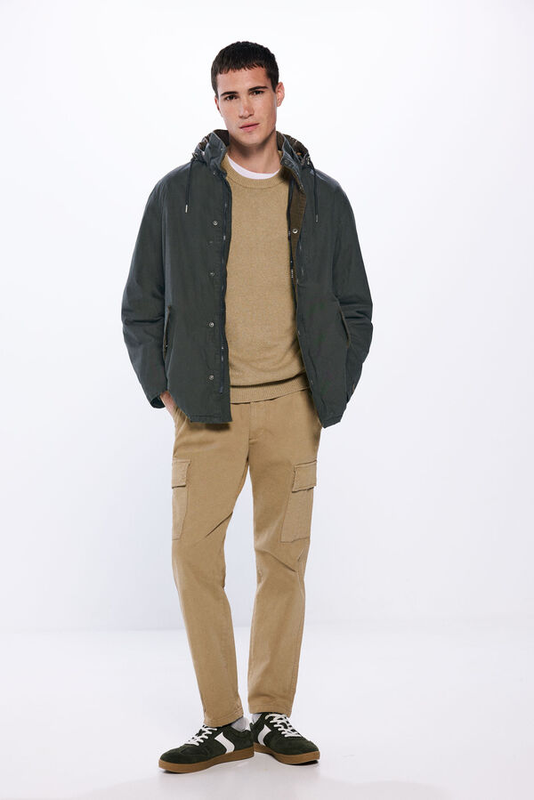 Springfield Parka de algod&atilde;o com capuz remov&iacute;vel estampado