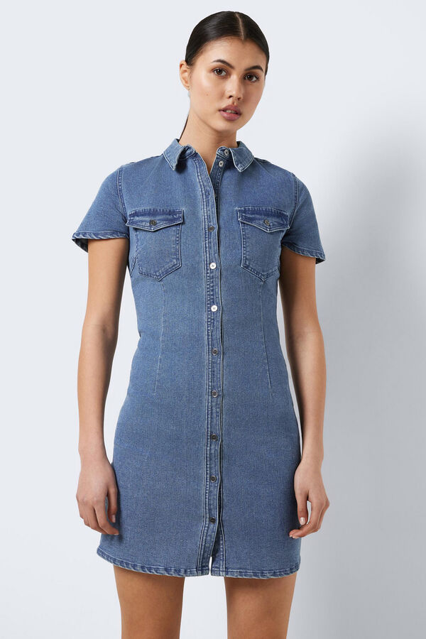 Noisy May Vestido curto denim azul